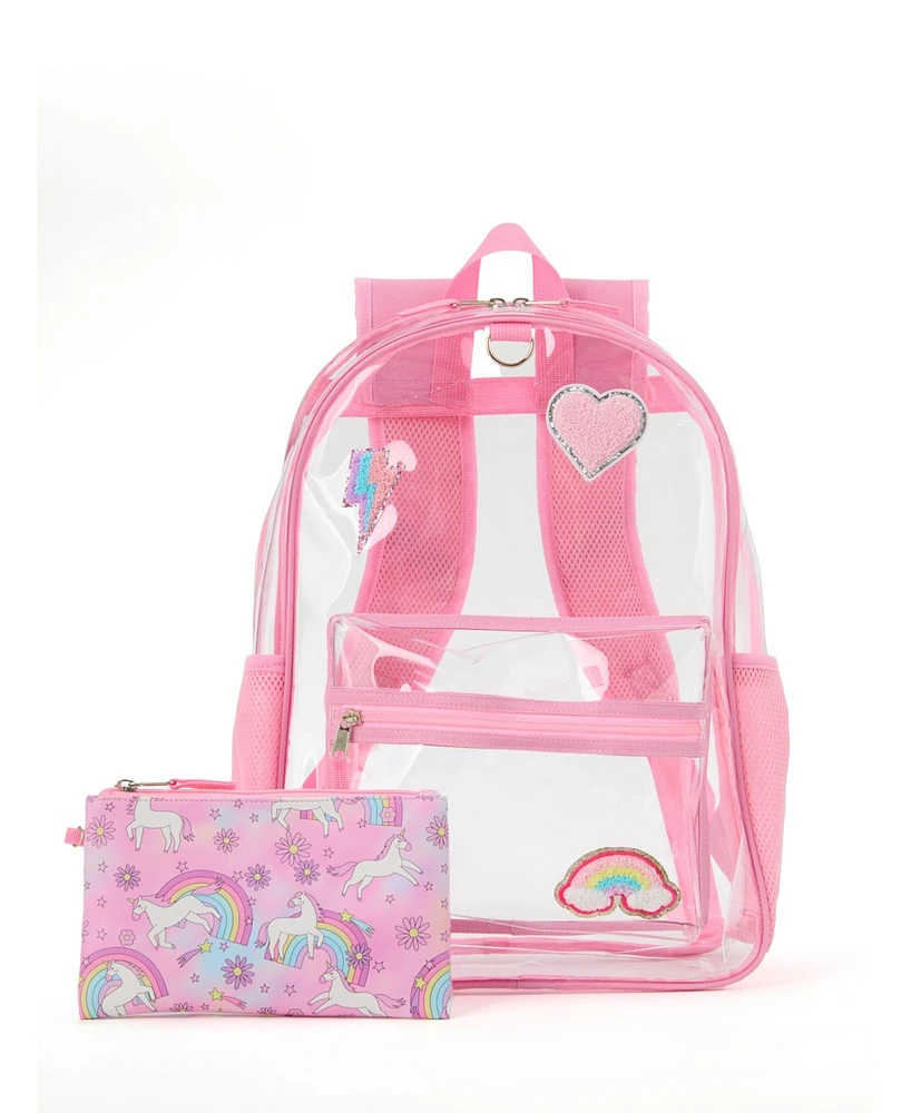 InMocean Girl's Unicorn Dreams Clear Backpack Set