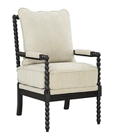 Office Star Eliza Brown Spindle Chair with Linen Fabric