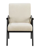 Office Star Weldon Armchair in Linen Fabric with Black Finished Frame