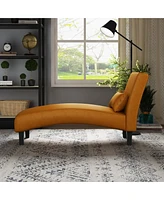 Newport 23.5" Pu Leather Channel Tufted Chaise Lounge, Created for Macy's