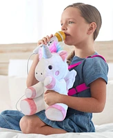 Singing Machine Plush Toy Sing Along Backpack with Microphone, Speaker, Songs, Sound Effects, UniQueen