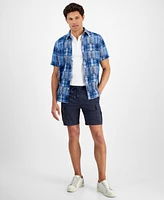 Sun + Stone Men's Baldwin Regular-Fit Patchwork Plaid Button-Down Shirt, Created for Macy's