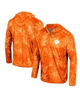 Colosseum Men's Clemson Tigers Palms Printed Lightweight Quarter-Zip Hooded Top