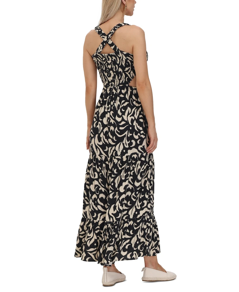 Frye Women's Smocked Cutout Maxi Dress