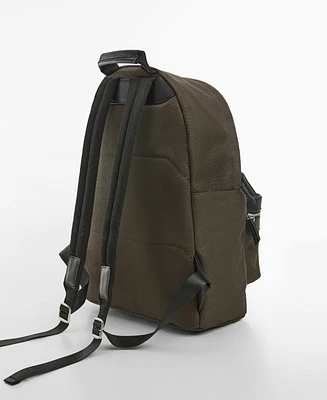 Mango Men's Leather-Effect Backpack