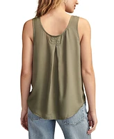 Lucky Brand Women's Cotton Floral-Print Military Tank Top