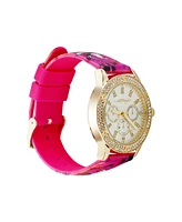 Ed Hardy Women's Quartz Matte Silicone Strap Analog Watch 38mm