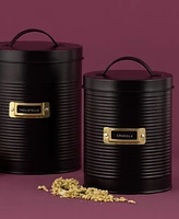 Tyhpoon Set of 2 Black Storage Canisters