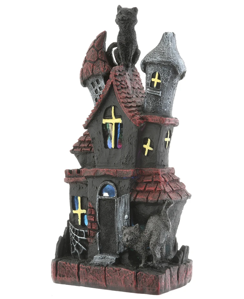 National Tree Company 7" Pre-Lit Haunted House Decoration, Led Lights, Halloween Collection