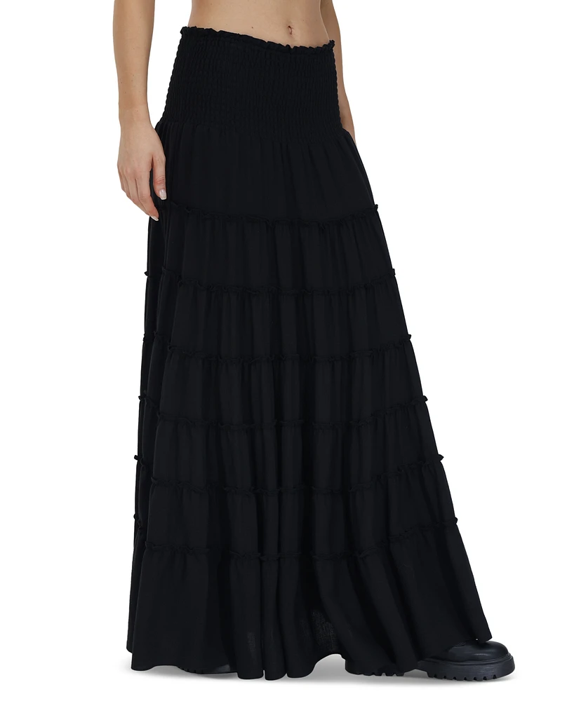 Frye Women's Smocked-Waist Tiered Maxi Skirt