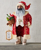 Holiday Lane Wine Red & White African American Santa