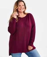 Style & Co Plus Knit Seam-Front Tunic Top, Created for Macy's