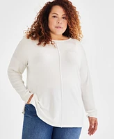 Style & Co Plus Knit Seam-Front Tunic Top, Created for Macy's