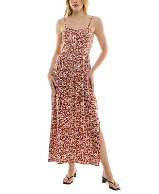 As U Wish Juniors' Floral-Print Maxi Dress