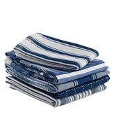 Design Imports Assorted Pattern, Kitchen Collection, Dishtowels Dishcloth, Marine Blue, 5 Piece