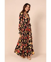 Petal and Pup Women's Wrap Jacket Maxi Dress