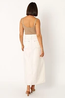 Women's Rana Denim Midi Skirt - White