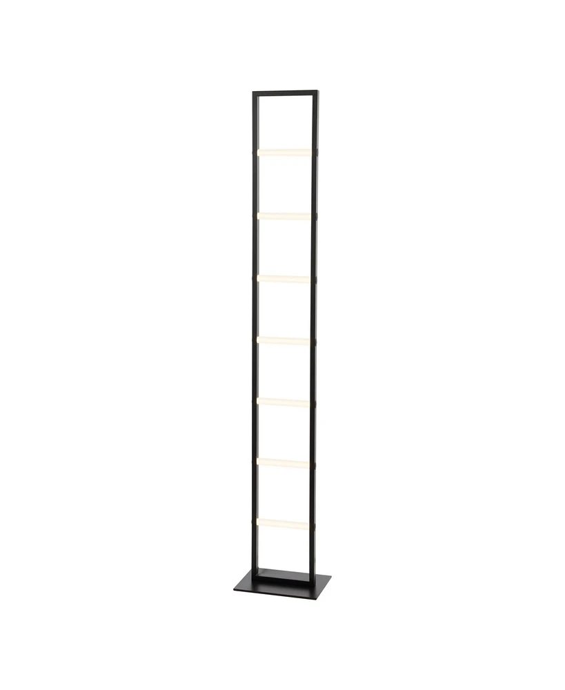 Jonathan Y Ivan 59.3" Minimalist Modern Iron Ladder Dimmable Integrated Led Floor Lamp, Black