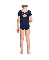 Lands' End Girls Cap Sleeve Portrait One Piece Swimsuit