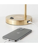 Brightech Elizabeth 16" Led Table Lamp with Wireless Charging Pad and Usb Port