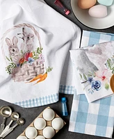 Design Imports Easter Basics Collection Springtime Kitchen Essentials, Dishtowel Set, Floral Bunny, 3 Piece