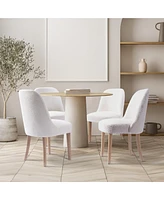 Mid-Century Modern Upholstered Boucle Dining Chair (Set of 4)