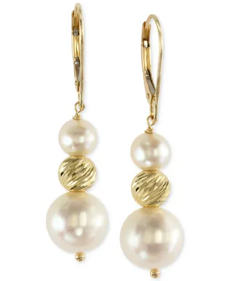 Effy Cultured Freshwater Pearl Drop Earrings in 14k Gold (5-1/2mm and 11mm)