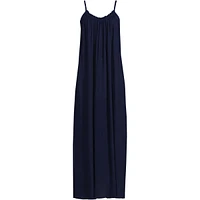 Lands' End Women's Rayon Poly Rib Scoop Neck Swim Cover-up Maxi Dress