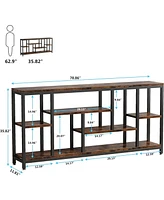Tribesigns Console Sofa Table, 70.9 inch Extra Long Table Behind Couch with Storage Shelves, 3-Tier Industrial Narrow Entryway Hallway Accent Table fo