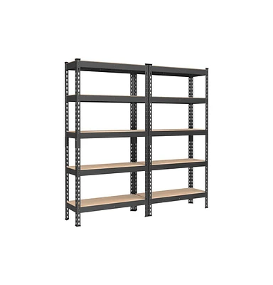 Slickblue 5-tier Storage Shelves, Garage Storage, Adjustable Shelving Unit-2 Pieces