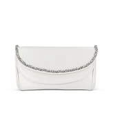 Jewel Badgley Mischka Woman's Talia Double Flap Clutch with Crystal Necklace