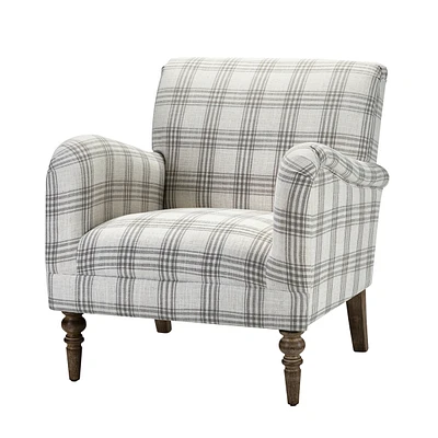 Rossella Contemporary and Classic Armchair with Solid Wood Legs