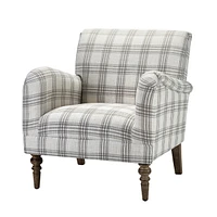 Rossella Contemporary and Classic Armchair with Solid Wood Legs