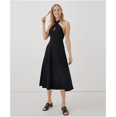 Pact Women's Fit & Flare Modern Halter Dress