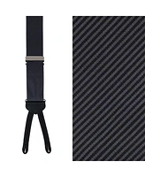 Trafalgar Men's Leyton Diagonal Lined Tone on Tone Silk Formal Suspenders