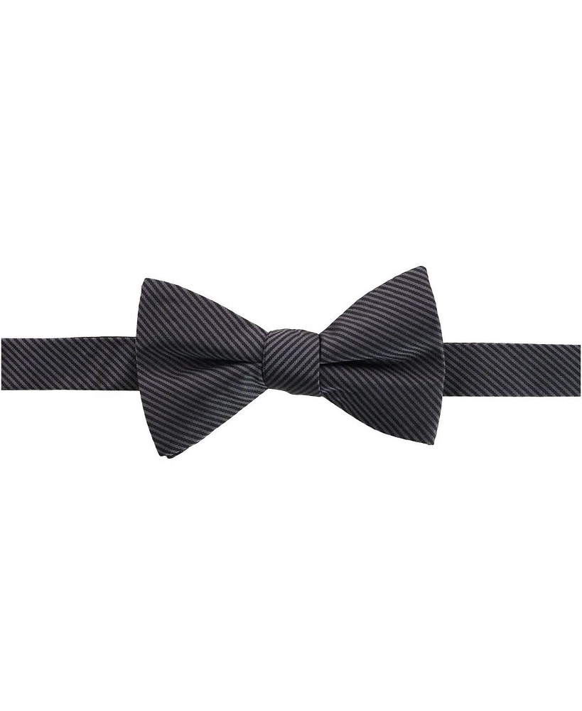 Trafalgar Men's Leyton Diagonal Lined Tone on Tone Silk Bow Tie