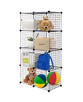 Sugift Diy 8 Cube Grid Wire Cube Shelves