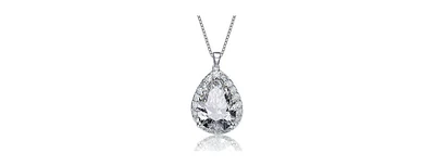 Rachel Glauber Unique Pear-shaped Pendant Necklace with Colored Cubic Zirconia