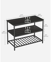 Slickblue Kitchen Island with 3 Shelves, Shelf Large Worktop