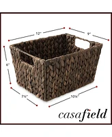 Casafield Set of 4 Water Hyacinth Storage Baskets with Handles