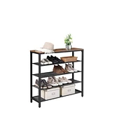 Slickblue Indestic Shoe Rack with 4 Mesh Shelves and Large Top for Bags