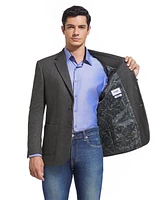 Duchamp London Men's Charcoal Solid Stretch Sport Coat