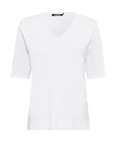 Olsen Women's 3/4 Sleeve Basic V-Neck T-Shirt