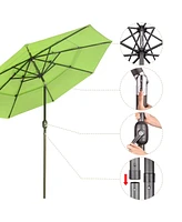 Yescom 9 Ft 3 Tier Patio Umbrella with Crank Handle Push to Tilt Aluminum Market Yard