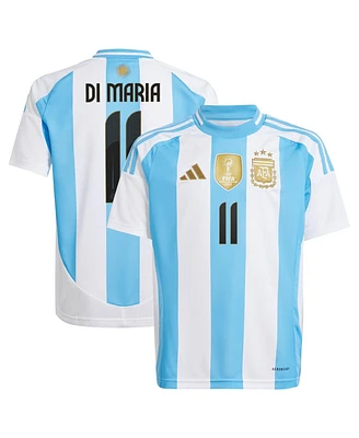 Adidas Youth Angel Di Maria White Argentina National Team 2024 Home Replica Jersey