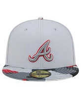 New Era Men's Gray Atlanta Braves Active Team Camo 59FIFTY Fitted Hat