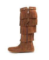 Minnetonka Women's Suede 5-Layer Fringe Boots