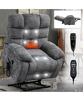 Simplie Fun Grey Dual Motor Power Lift Recliner, 350lb Capacity