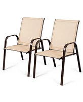 Sugift 2 Pieces Patio Outdoor Dining Chair with Armrest