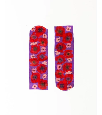 Sock Candy Women's Watercolor Poppy Printed Sock